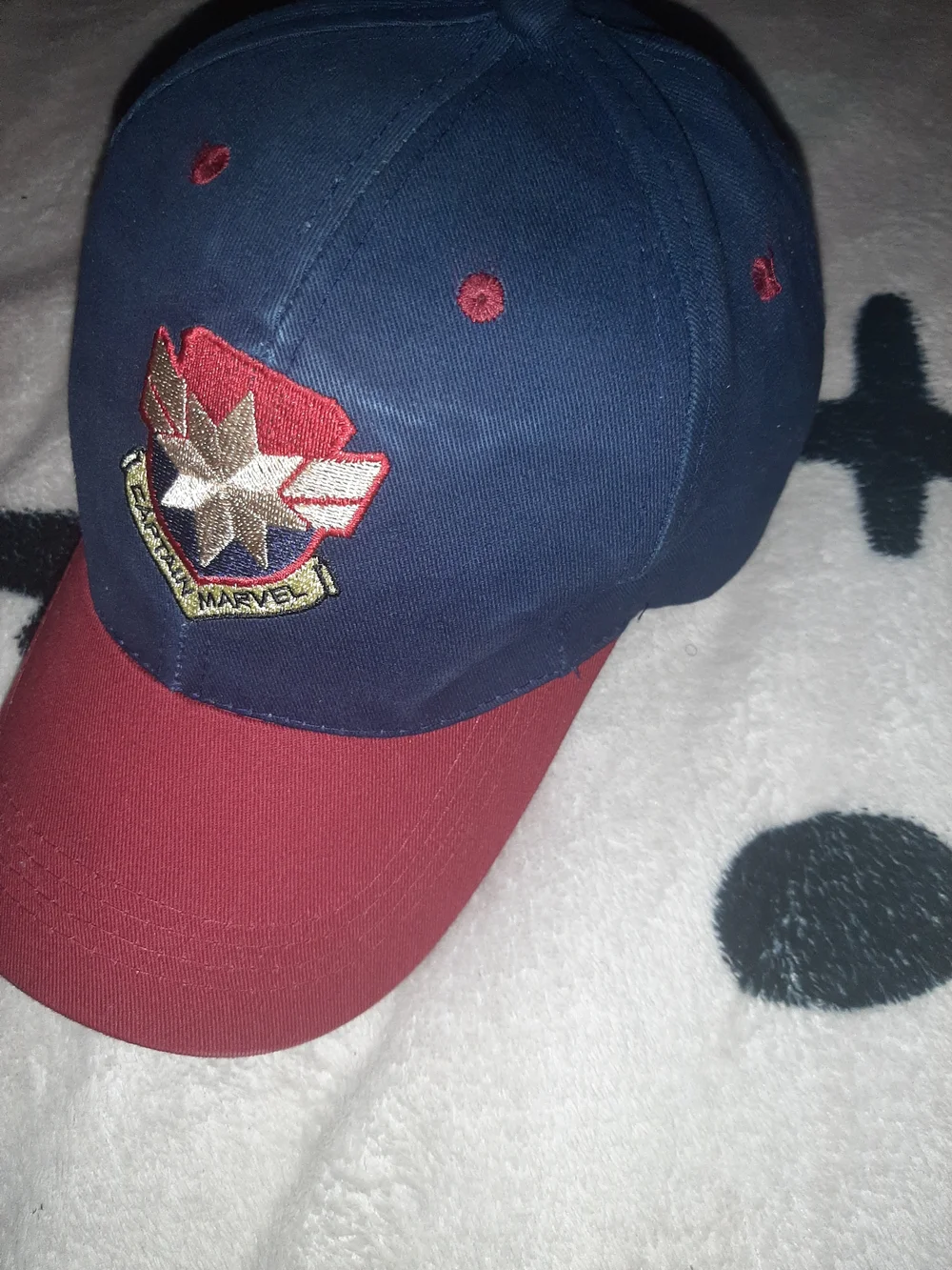 Captain MARVELS Navy and Maroon Baseball Cap with Star Crest